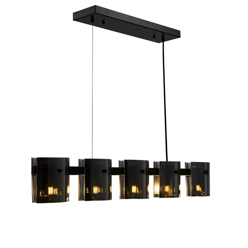 Pendente Bouze ORI 5XG9 Preto e Fume Nordecor