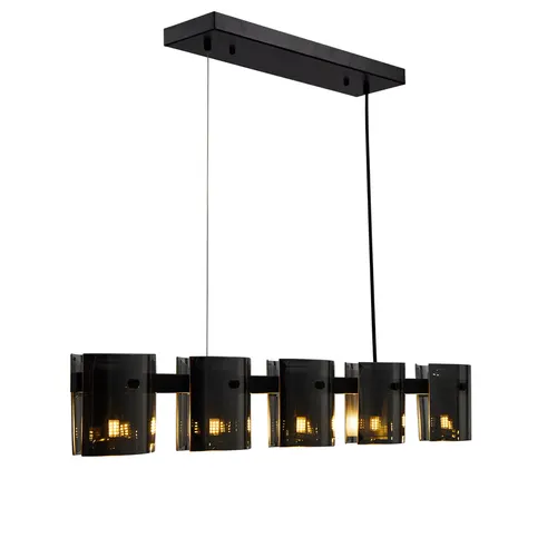Pendente Bouze ORI 5XG9 Preto e Fume Nordecor