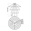 Pendente Cosmos 400Mm 600Mm 800Mm 1000X520Mmled 98W 6500Lm 3000K Bivolt Dr Usina