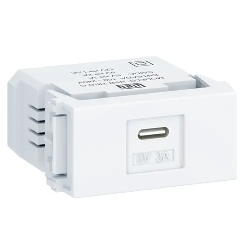 Modulo Tomada Keystone USB-C Branco