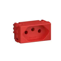 Modulo Tomada 2P+T 10A/250V Vermelho