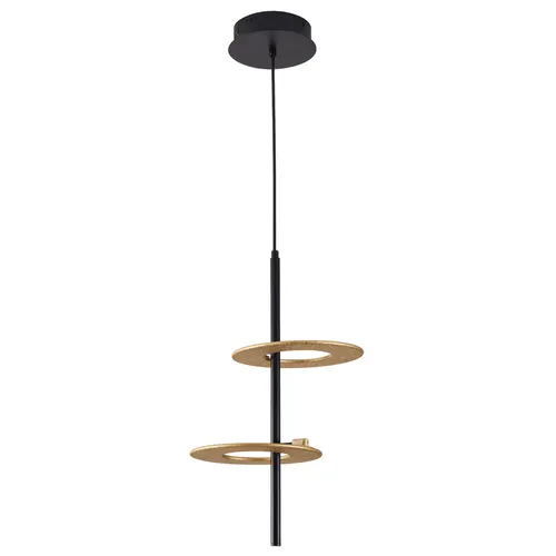 Pendente Led Kote 2 Mod 20W 3000K Preto e Dourado Texturizado Nordecor