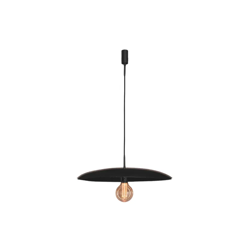 Pendente Disco 1xE27 500X60Mm Pt Pt 1Preto Usina