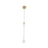 Pendente LED Ziah 3000K 3W Bivolt 5x56cm Vidro e Dourado Nordecor