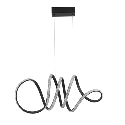 Pendente Led Lire CristalL 58W 3000K Preto Nordecor