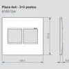 Placa 2+2 Postos 4x4 Cinza Pial Plus + Legrand