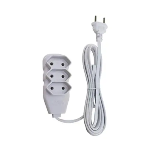 Extensao 3 Tomadas Slim Bipolar Branco 10m Force line*