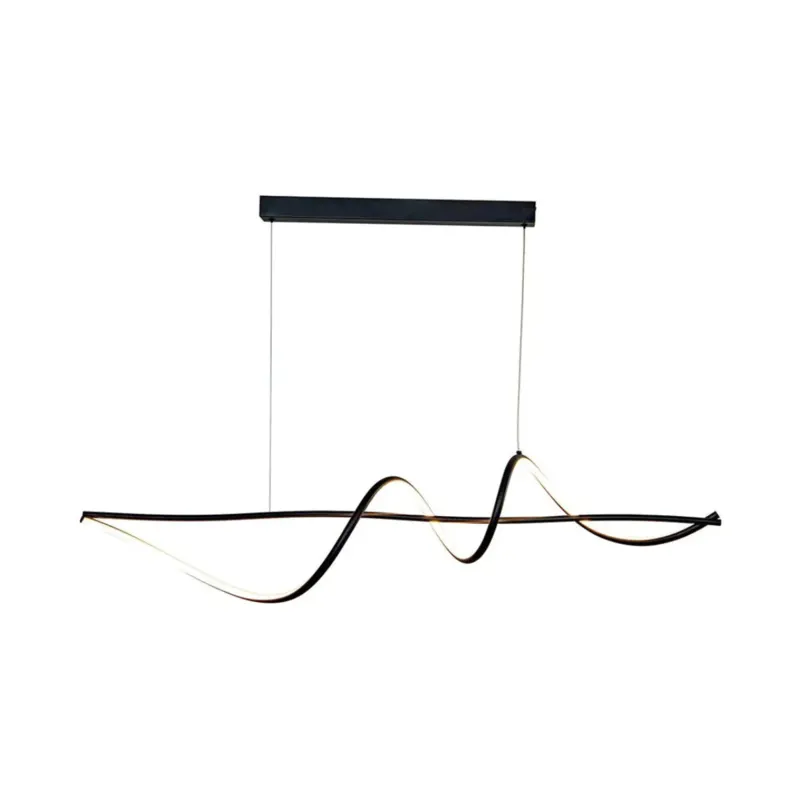 Pendente Contour 1200X200Mm Led 30W 1950Lm 3000K Bivolt Preto Usina