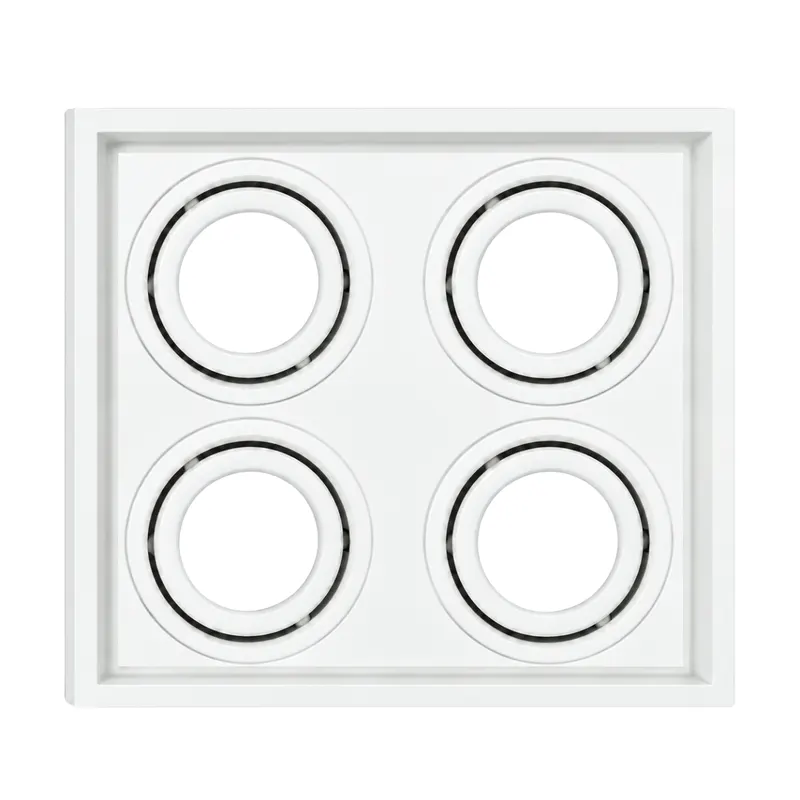 Spot Hub Micro Borda Recuado Retangular Duplo 2x AR70 Branco Aluminio Luminatti