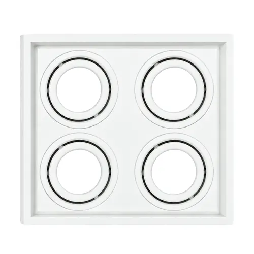 Spot Hub Micro Borda Recuado Retangular Duplo 2x AR70 Branco Aluminio Luminatti