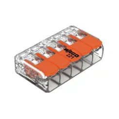 Conector Emenda 5 Polos 4mm Flowpack C/ 4 Unidades 221 Wago