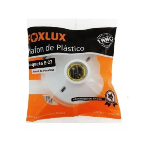Plafon De Plastico Bocal De Porcelana E27 Foxlux