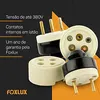 Pino Polarizado De Porcelana 30A 2 Polos Preto Foxlux
