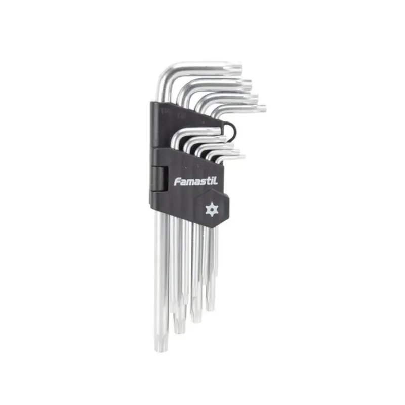 Kit Chave Torx Aco com 9 Pecas T10 a T50 Famastil