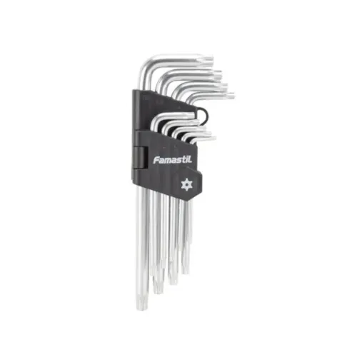 Kit Chave Torx Aco com 9 Pecas T10 a T50 Famastil