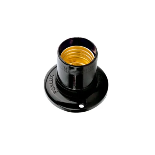 Bocal Termoplastico Fixo de Teto Preto Foxlux