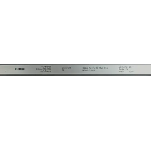 Fonte Driver Slim 60W 12V 5A Bivolt Plugin Foxlux