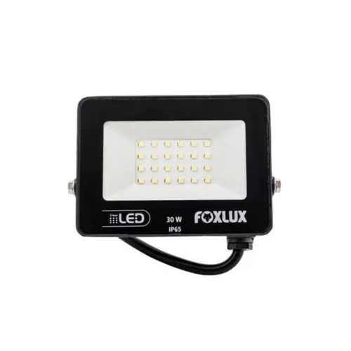 Refletor Led 30W 3000K IP65 Preto Bivolt Foxlux