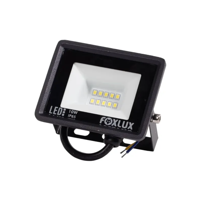 Refletor Led 10W 3000K IP65 Preto Bivolt Foxlux