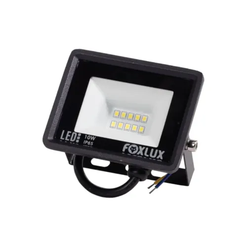 Refletor Led 10W 3000K IP65 Preto Bivolt Foxlux