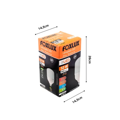 Lampada Led Alta Potencia 50W 6500K E27 Bivolt Foxlux