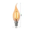 Lampada Led Filamento Vela Chama Ambar BA035 2W E14 220V Foxlux