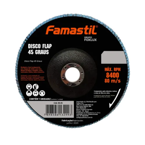 Disco Flap 45º Metal 7x80g Famastil