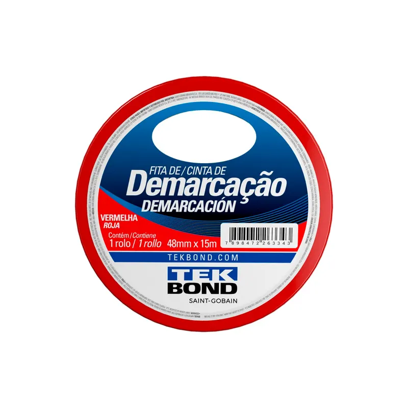 Fita De Demarcacao 48mmX15m Vermelho Tekbond
