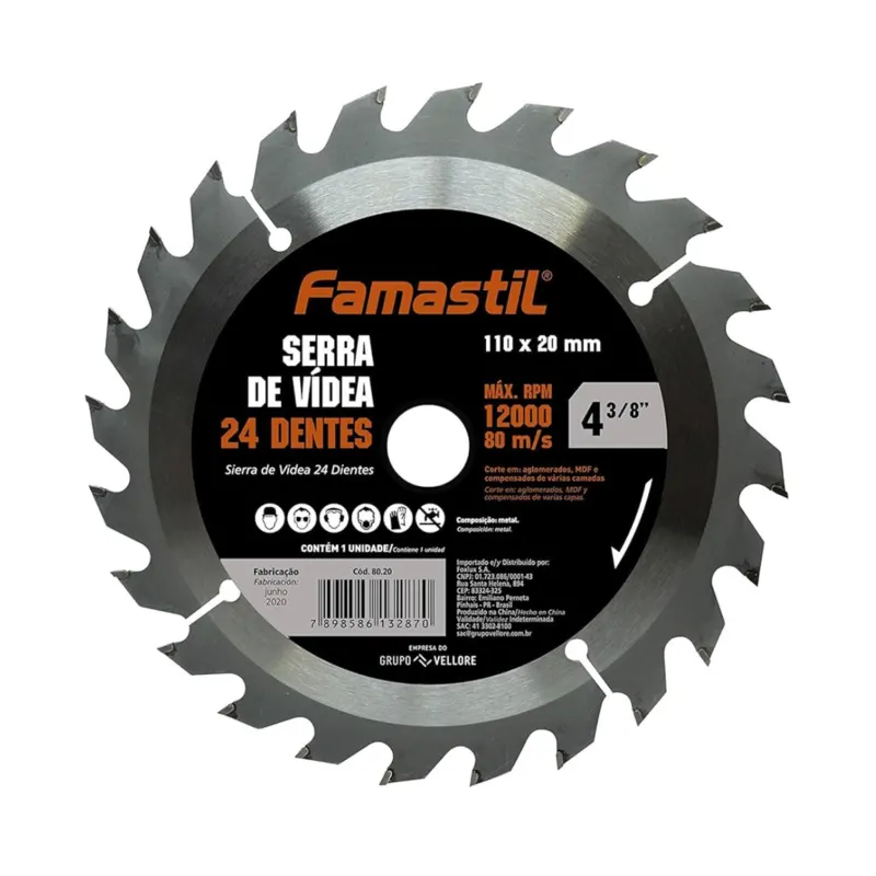Serra Videa 4.3/8- 24d.110X20MM Famastil