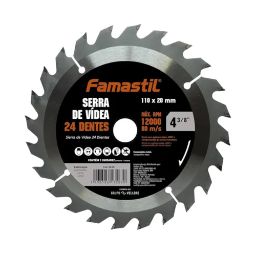 Serra Videa 4.3/8- 24d.110X20MM Famastil