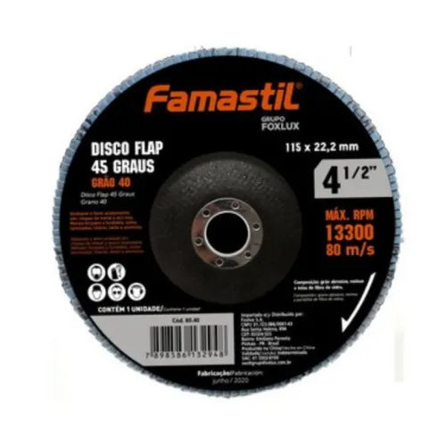Disco Flap 45º Metal 4 1/2 x 120g Famastil