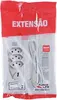 Extensao 3 Tomadas Slim Tripolar Branco 3m Force line*