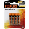 Pilha Alcalina Palito AAA Blister Com 4 Pilhas Foxlux