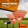 Vassoura Plastica Laranja 26 Dentes Com Cabo Famastil