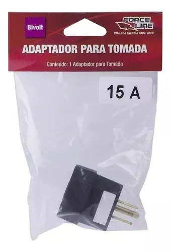 Pino Adaptador Pino Tri Ant P/ Tomada Tri Ant Preto Force line*