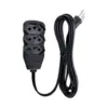 Extensao 3 Tomadas Slim Bipolar Preto 5m Force line*