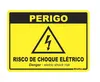 Placa Em Poliestireno 15X20Cm - Perigo Risco De Choque Eletrico Sinalize