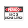 Placa Sinalizacao Poliestireno 15X20Cm Perigo Risco De Choque Sinalize