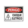 Placa Sinalizacao Poliestireno 15X20Cm Perigo Choque Eletrico Sinalize