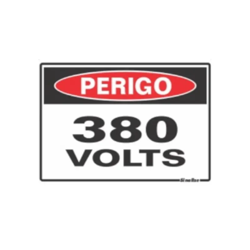 Placa Sinalizacao Poliestireno 15X20Cm Perigo 380 Volts Sinalize