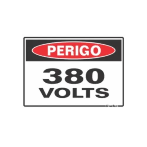 Placa Sinalizacao Poliestireno 15X20Cm Perigo 380 Volts Sinalize