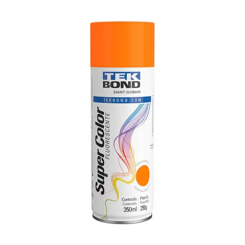 Tinta Aerossol Laranja Fluorescente 350ML / 250G Tekbond
