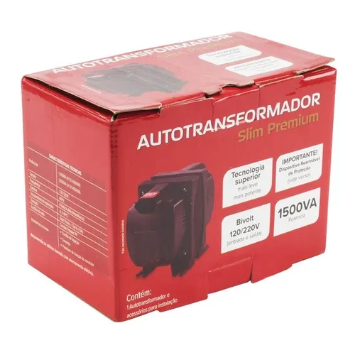 Autotransformador 1500VA / 1050W Bivolt Slim Premium Force Line*