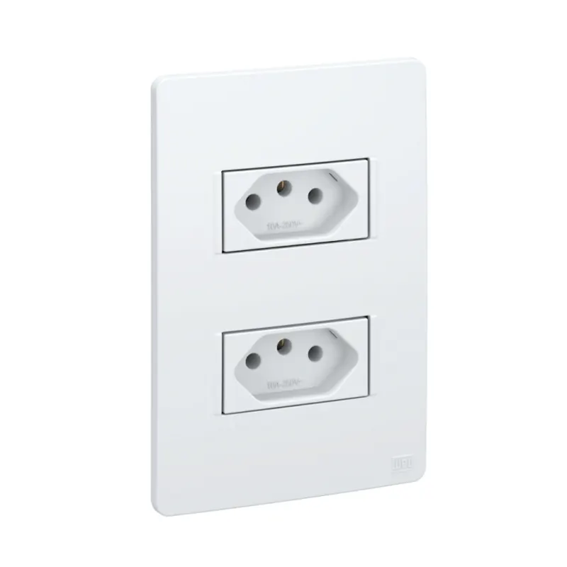 Conjunto Tomada Dupla 2P+T 10A-250V PB 16091206 Branco Esatta Weg