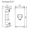 Modulo Tomada RJ11 4F Branco