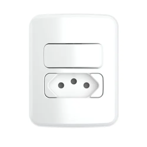 Sistema X Interruptor Simples + Tomada 10A Compose Branco Weg