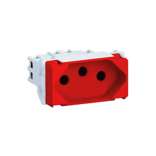 Modulo Tomada 2P+T 10A 250V Vermelho Wetzel