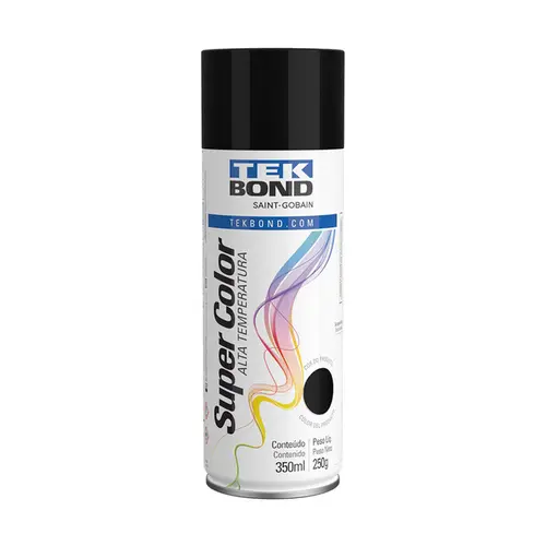 Tinta Aerossol Preto Metalico 350ML / 250G Tekbond