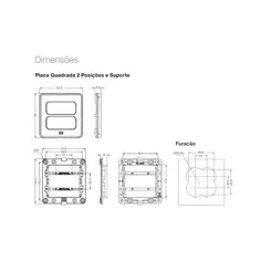 Miniplaca Embutir Moveis 2 Postos Compose Preta Weg