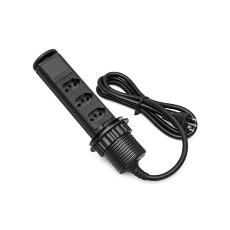 Torre de tomada Mini Totem Manual 20-USB Rap+3Nbr+Inducao-Preto Dutotec
